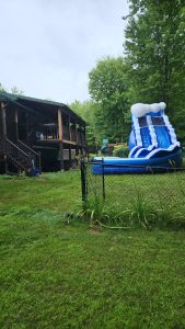 19-foot Curved Waterslide Wave Blue Capture Culture Party Rentals