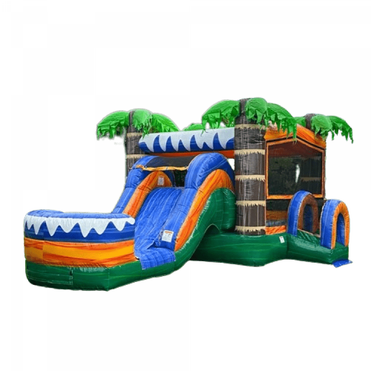 Mega Tropical Waterslide Bounce House Combo